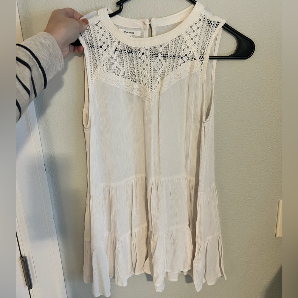 Lace Tank - White